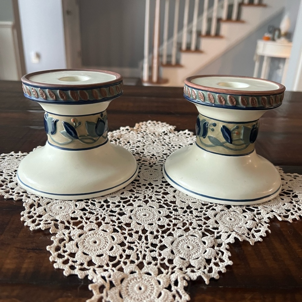 Mikasa Arabella Small Candle Holders. Set of 2.